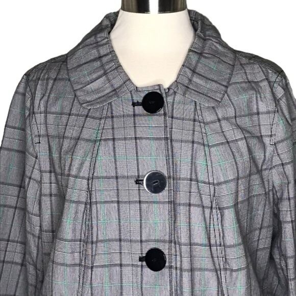 Venezia 18 swing jacket glen plaid black white - Picture 2 of 7